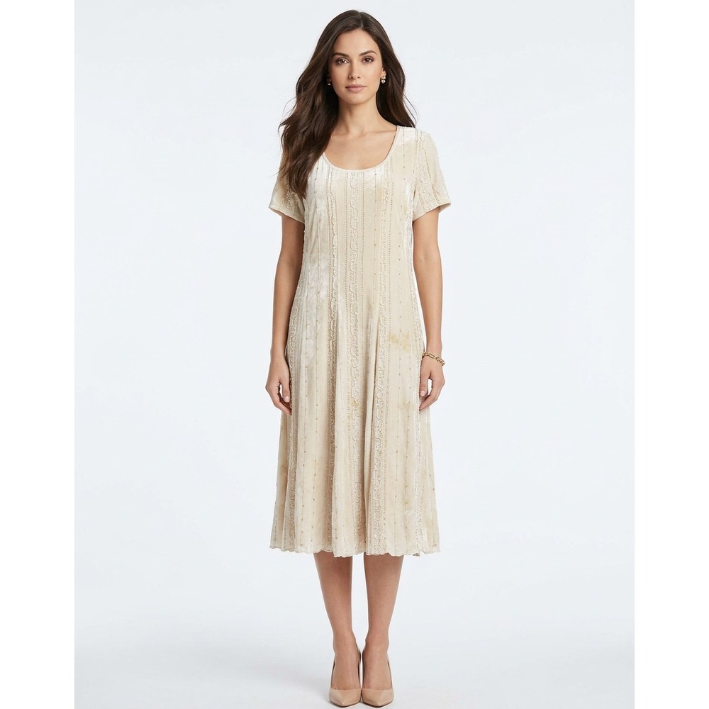 Sami & Jo Dress 2XL Shift Style Mid Calf Length‎ Round Neckline Polyester Blend